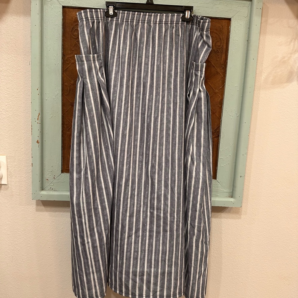 2 for $20! Trendy Boutique Striped Maxi Skirt in Blue and White